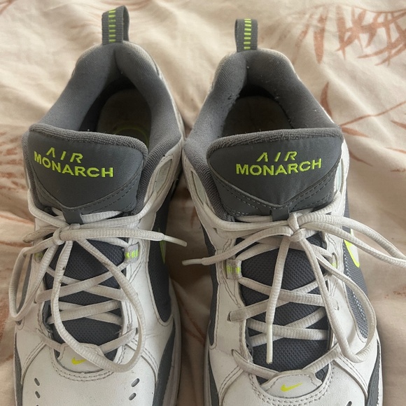 NIKE Air Monarch , white/grey/lime, size 11.5 - Picture 2 of 7